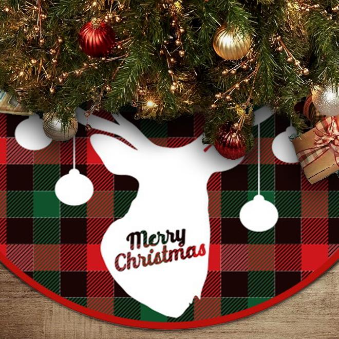 Christmas Carpet In Red With A Reindeer Pattern