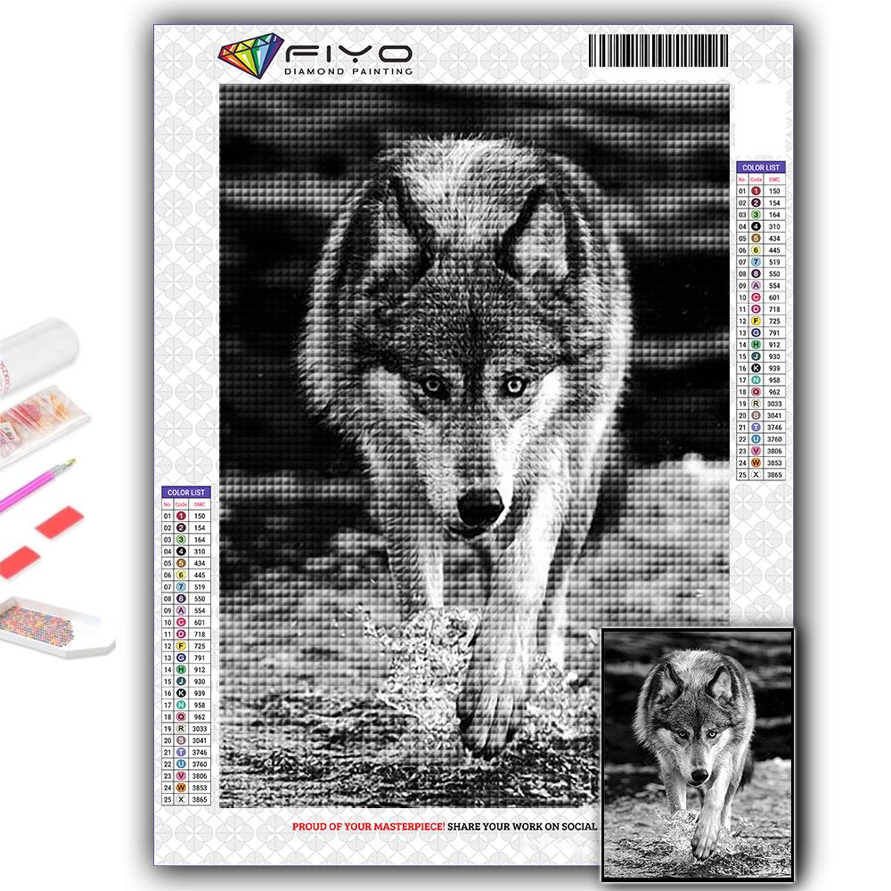 Популярная 5D Diy вышивка крестом животное волк картина полная дрель набор для вышивки крестом настенная наклейка домашний декор
