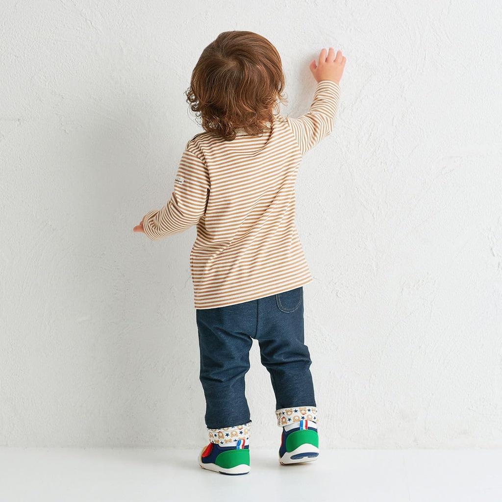 MIKI HOUSE HOT BISCUITS Футболка с длинным рукавом, Бежевая, 110 см, для мальчиков и девочек, 70-5211-686