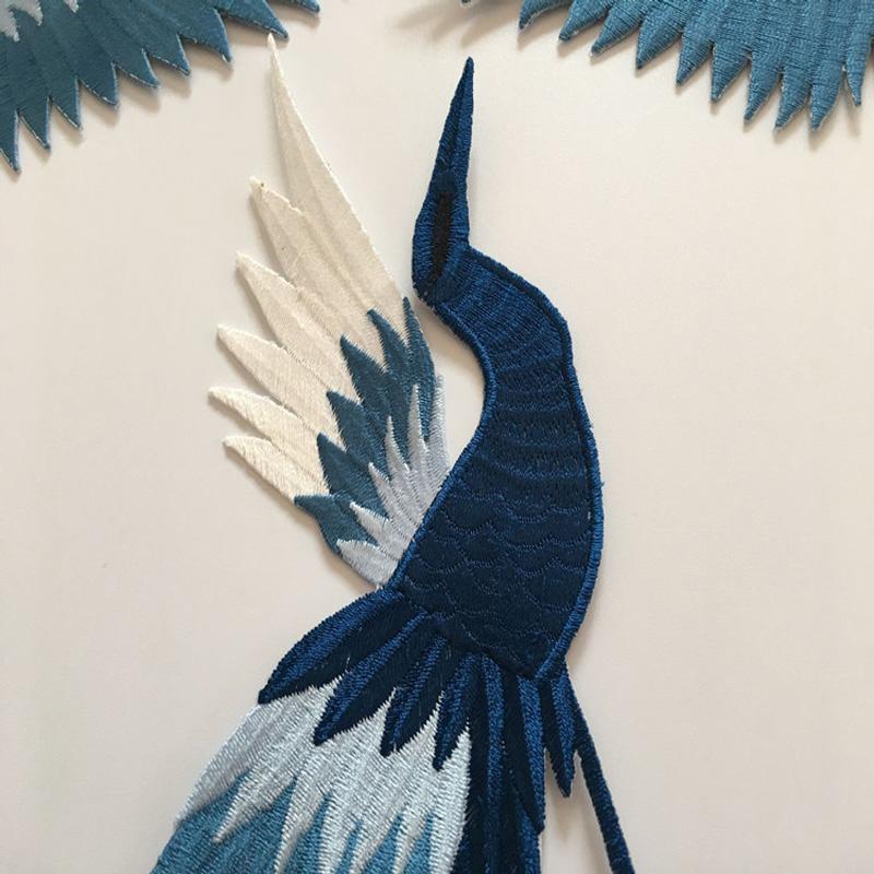 4 шт./компл. вышитый животный чонсам синий феникс своими руками вышитая нашивка аппликация в китайском стиле