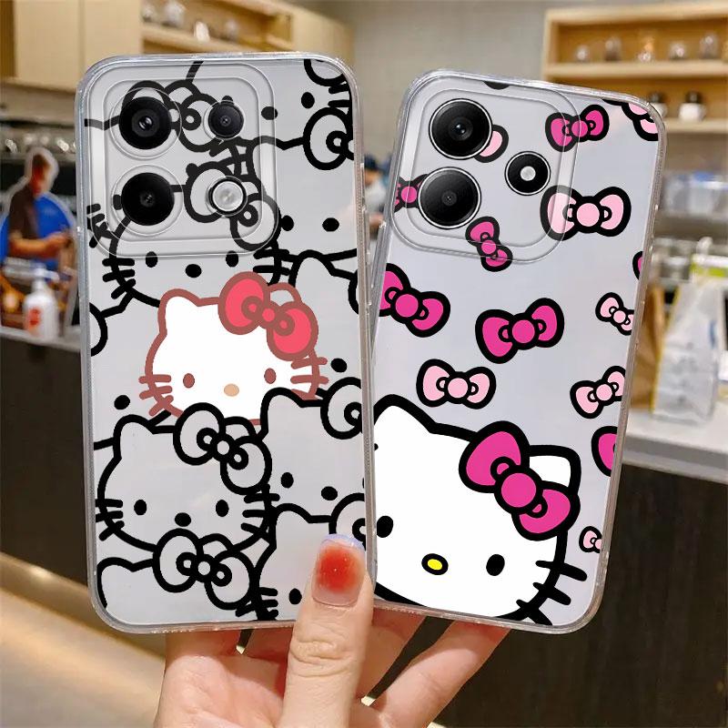 Soft Phone Cover Case for Xiaomi Redmi Note 14 Pro Plus 11 12S 10S 9 10 12 13C A4 Note 13 14C 11S Cute Hello Kitty