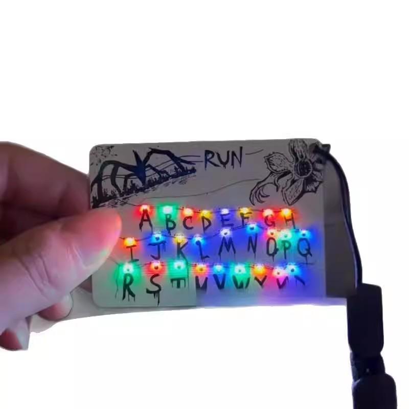 Anime Merchandise Card Light Pendant 26 Letter Light Bag Car Charm for Festival Presents Toy Hobbies Action Figure Accessory