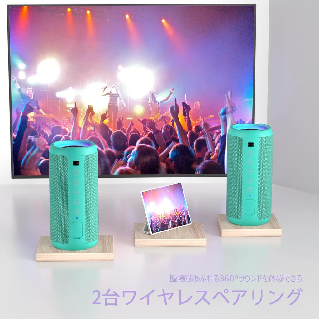 Ortizan Bluetooth Speaker Waterproof IPX7 Wireless 24W Output Bluetooth Speaker Stereo Portable Bluetooth Speaker 30 Hours Continuous Playback Card