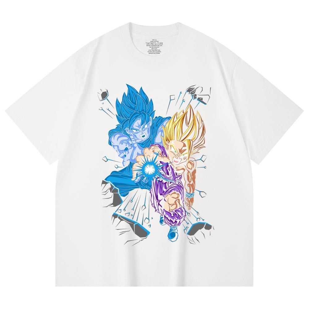 230 Gsm 100% Cotton Dragon Ball V64 Gohan Goku Print Unisex Heavy Cotton T Shirt
