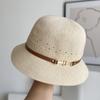 Шляпа женская новая полая вязаная поясная шляпа-ведро лицо маленькое солнцезащитная шляпа цилиндр