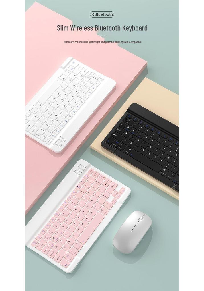 Перезаряжаемая беспроводная Bluetooth-клавиатура и мышь для iPad, планшета, телефонов Android и Huawei