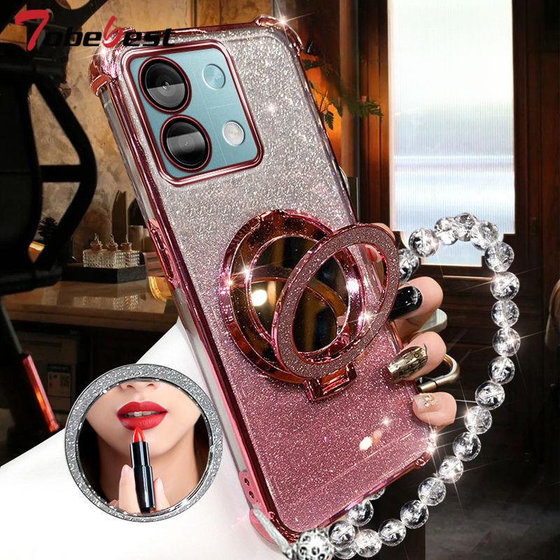 Противоударный чехол-браслет с кристаллами и блестящим покрытием для телефона Magsafe для Xiaomi POCO X6 Pro 5G