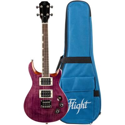 Укулеле Flight Укулеле Flight Серия Rock Электроукулеле Vanguard Trans Purple (4-струнная гитара) FUR-VG-TPP