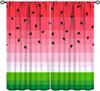 Orange Fruit Curtains,Cute Citrus Green Leaves Floral Summer Pattern Drapes Window 2 Panel Rod Pocket Curtain for Bedroom Living