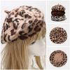 Retro Leopard Print Beret Women's Autumn Winter Trendy Matching Plush Artist Hat Bud Hat Women's Pumpkin Hat