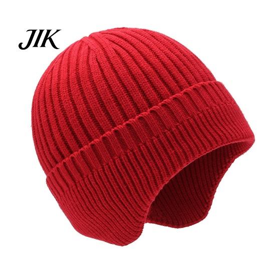 Stretchy Comfortable Fit Hat Winter Knitted with Ear Flaps for Men, Soft Fleece Lined Hat, Outdoor Hiking And Travel Cap Thermal Cap, Cold Weather