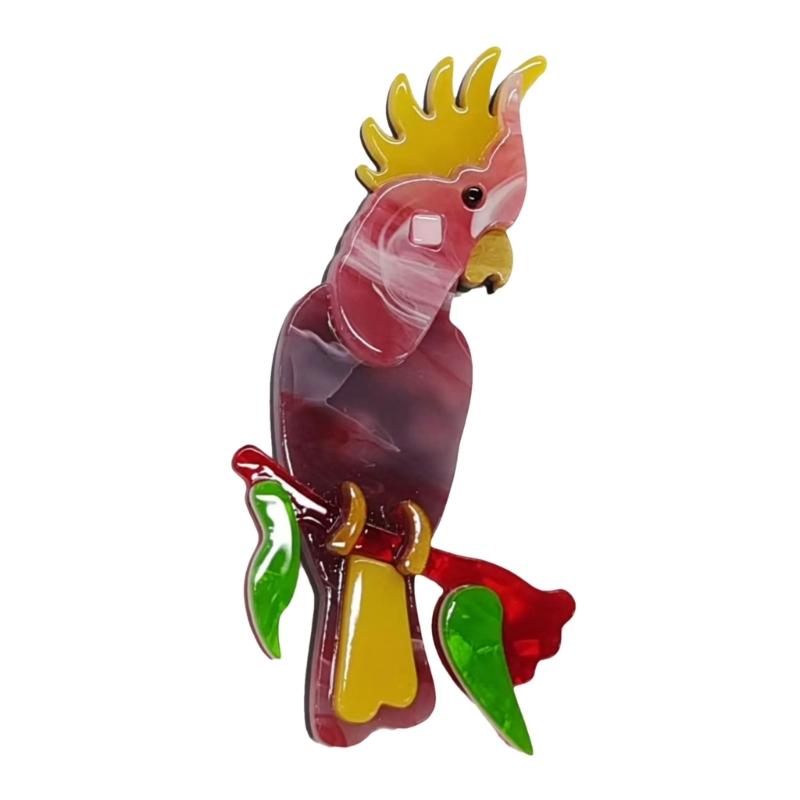 Fashionable Sophisticated Parrot Lapel Pin with Dripping Oil Designs Contrast Accessory for Party Supplies Costumes