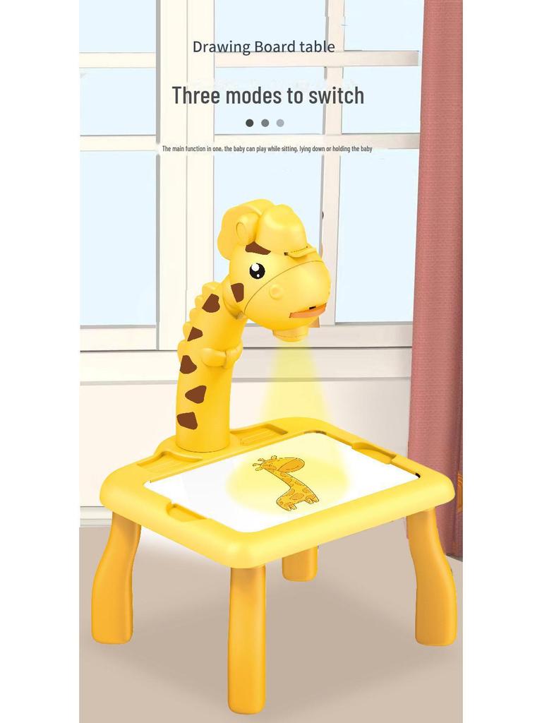 Multifunctional Deer Projector Drawing Table with Sound & Light - Children's Graffiti & Writing Board Toy