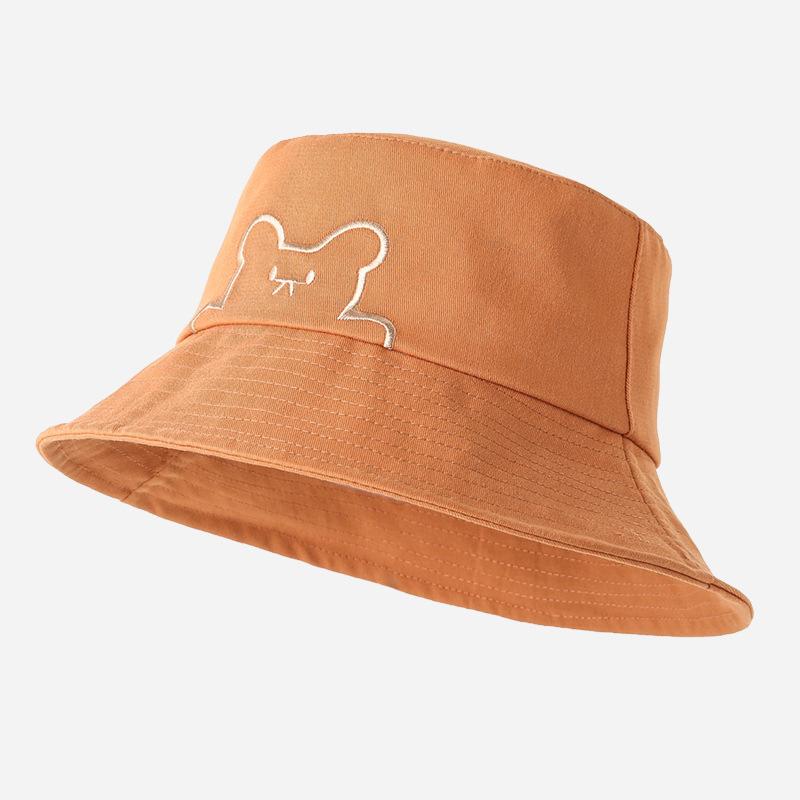 Летняя Панама с милым медведем и вышивкой, модная женская кепка в рыбацком стиле для девочек, женская однотонная регулируемая Панама Боба