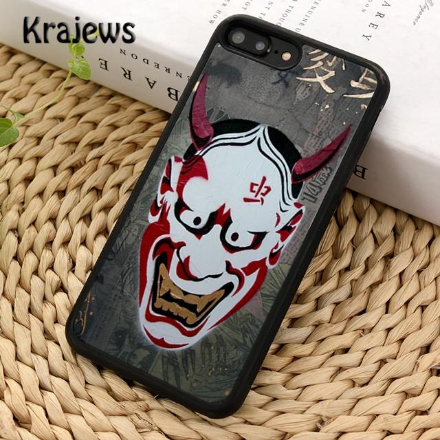 Krajews Japanese Oni Hannya Demon Mask Phone Case For iPhone 17 Air 16 15 14 plus 11 12 13 pro max coque