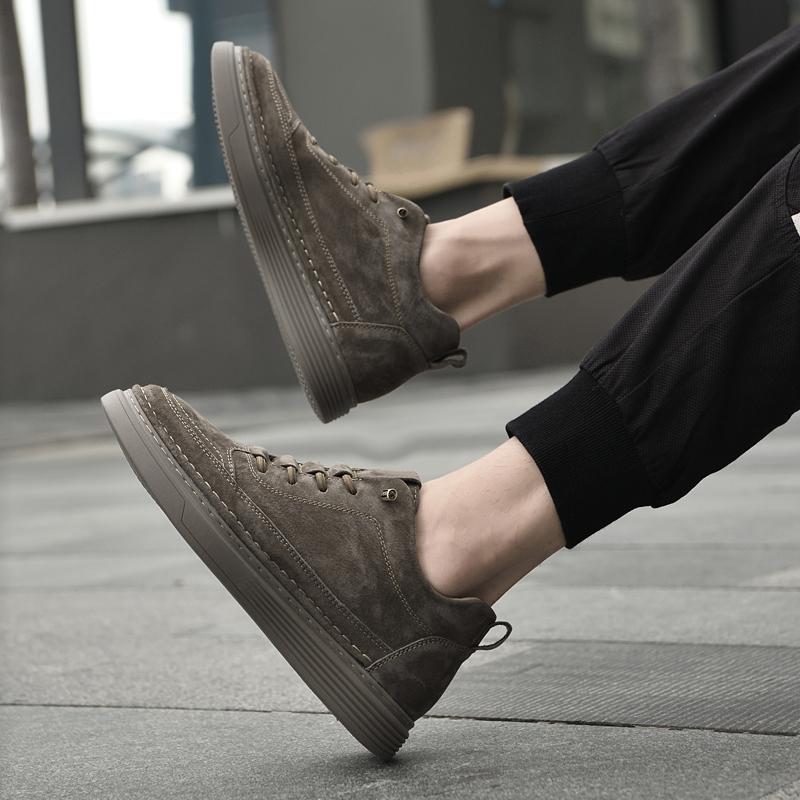 Туфли из коровьей замши, деловые, мужские, повседневные, для отдыха, в британском стиле, обувь для прогулок, люксовые брендовые мужские кроссовки