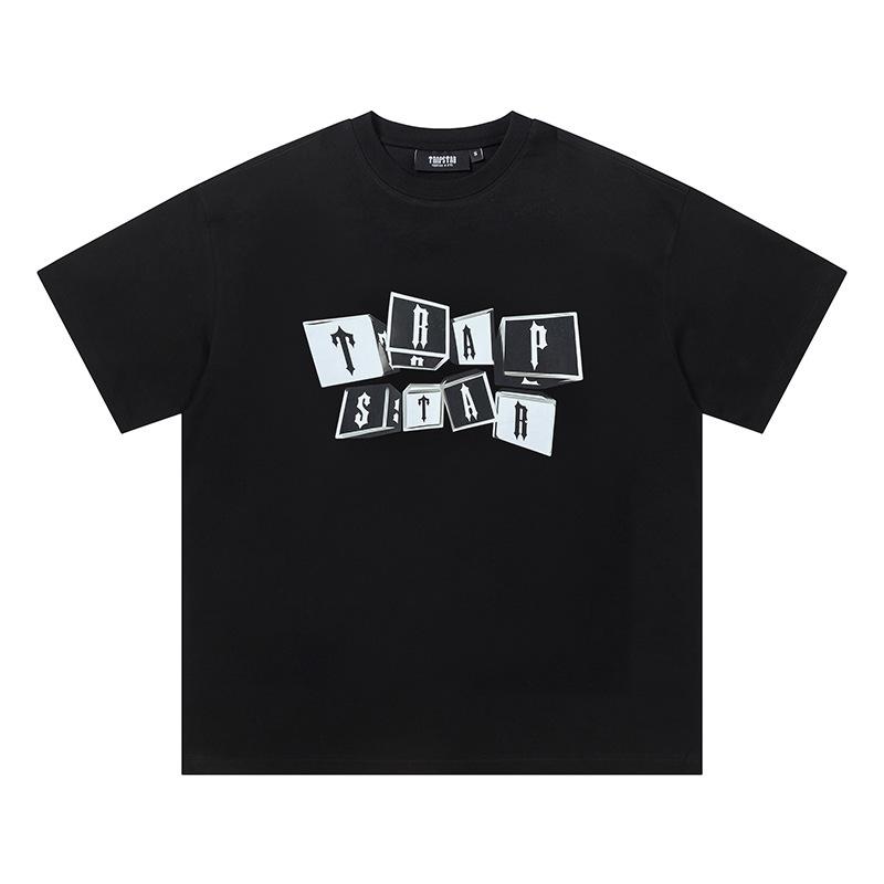 Cross-border new graffiti letter printing European and American street trendy brands loose and versatile casual men's and women's short-sleeved round
