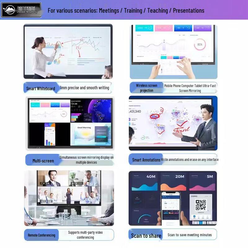 ZHOUYUEHENGSHENG 4K Smart Interactive Whiteboard (CN version)