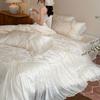 Light luxury princess style high-end relief jacquard Tencel cotton edge four piece set - those flowers