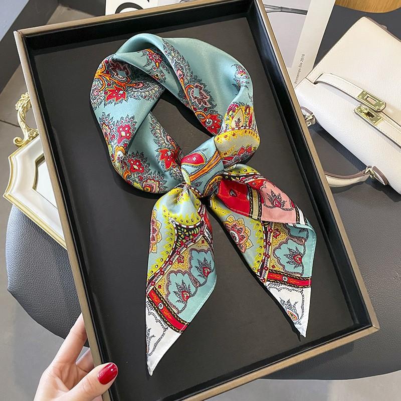 Silk 100% Mulberry Scarf Women's Spring Autumn New Style All-matching 70cm Small Square