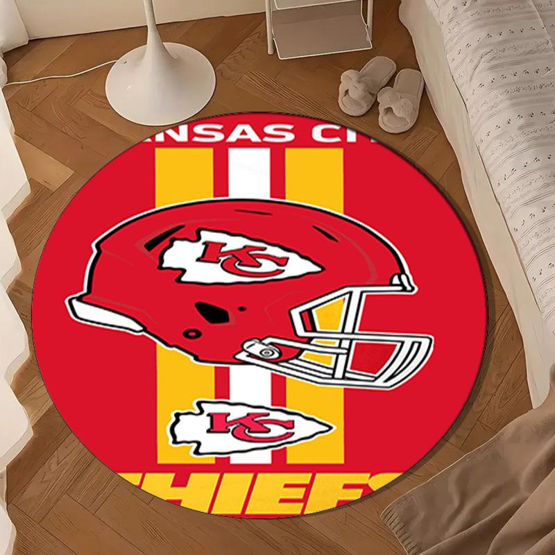 Kansas City Chiefs Football Round mat, Anti-slip Circle Carpet Chair rug For livingroom,Bedroom, doormat home decor Gift Christmas Gifts