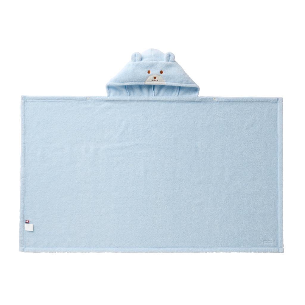 Набор пончо для ванны с ворсом в коробке Подарочный набор для младенцев Детское пончо для ванны Сделано в Японии Купальный хлопок Мальчики Девочки Младенцы Дети Детская одежда Подарок Синий [MIKI HOUSE]