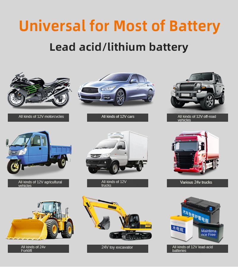 Smart 600 Вт/400 Вт 12 В 24 В мощное автомобильное зарядное устройство свинцово-кислотный литий 50A-30A лодка авто вилочный погрузчик ячейка для хранения быстрая зарядка