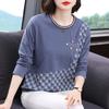 Women's 4XL Bottoming Shirt Pure Cotton Collar Long Sleeve T -shirt Middle -aged Loose Large Size Top Fashion Mothers Dress