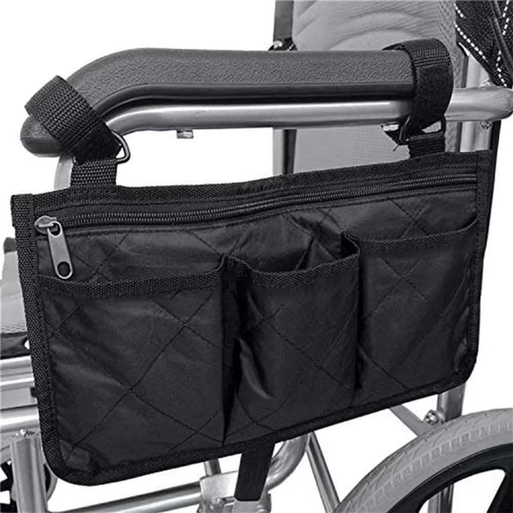 Wheelchair Armrest Storage Bag  Wheelchair Side Organizer Bag Universal Armrest Side Storage Bag Fits Most Wheelchairs