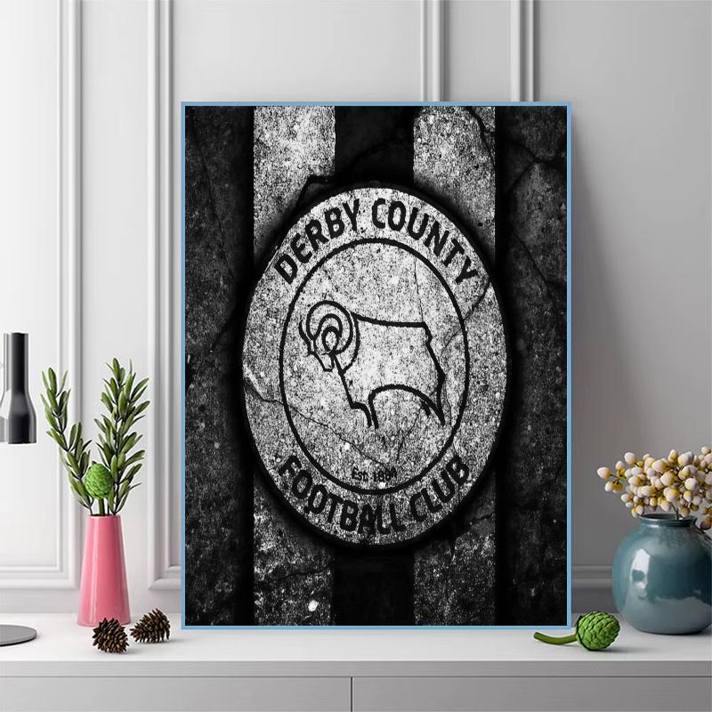 Derby County FC Pattern 3pcs 100% Round Full Drill 5D DIY Diamond Painting Embroidery Cross Stitch Rhinestone Décor