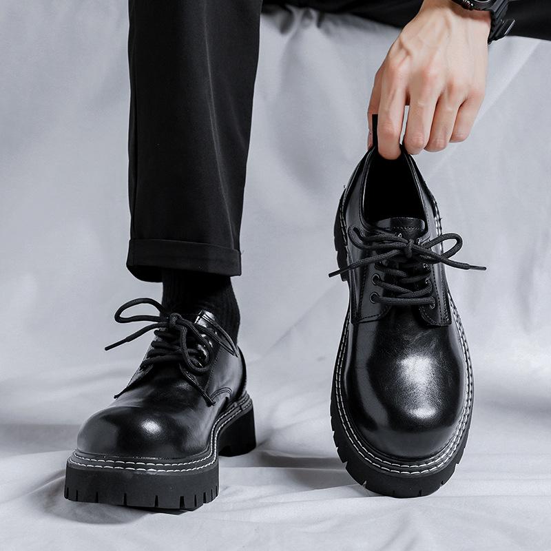 Летние туфли на платформе из кожи, мужские туфли в британском стиле с большой головой, низкие туфли Martin, модные туфли дерби 3010-R