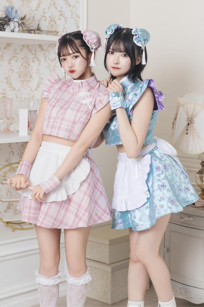 Lyrical Palette Cosplay Halloween Light Blue China Maid JamsCollection Blue [Clear Stone] Women's