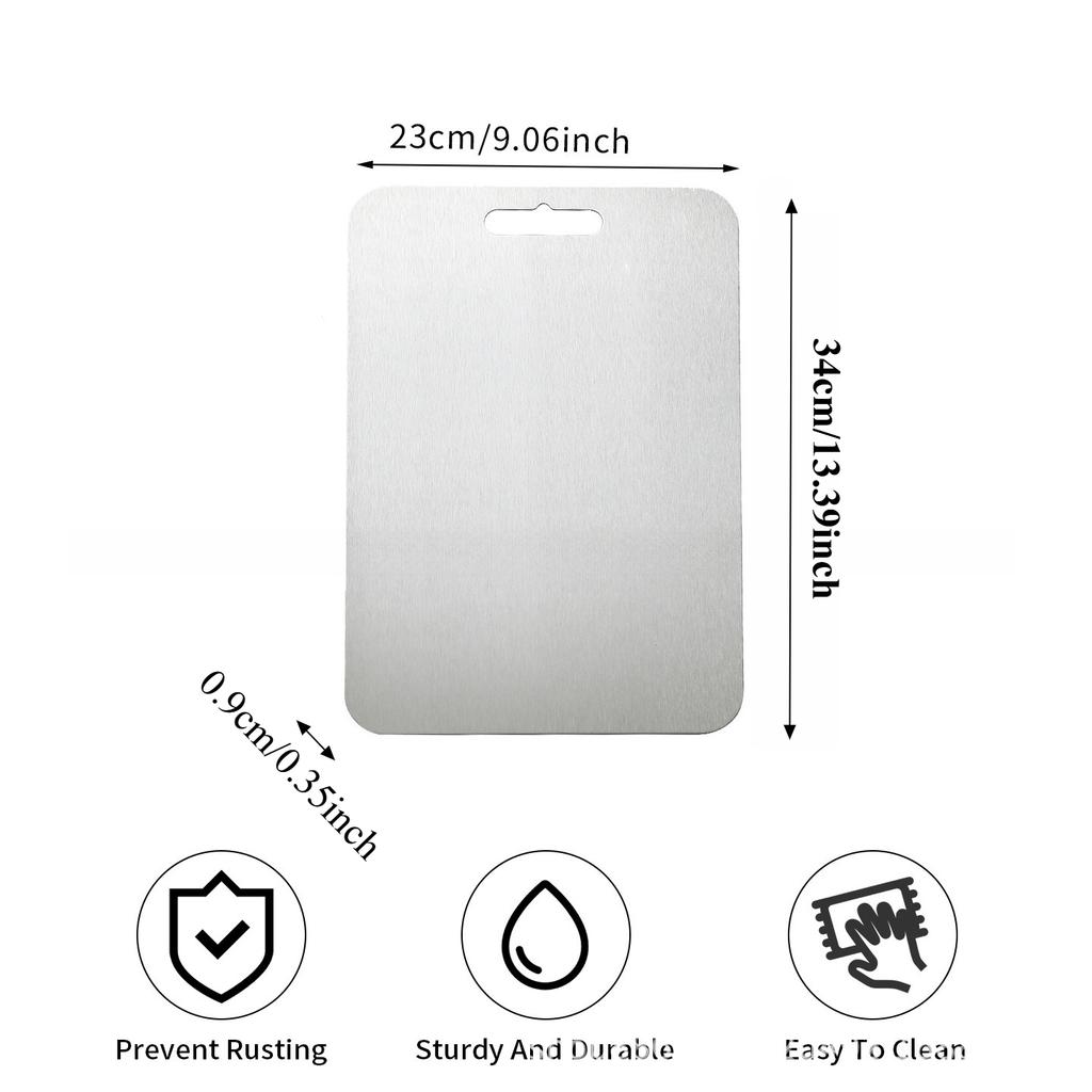 Кухонная разделочная доска из нержавеющей стали, двусторонняя разделочная доска пищевого класса для мяса, фруктов и теста