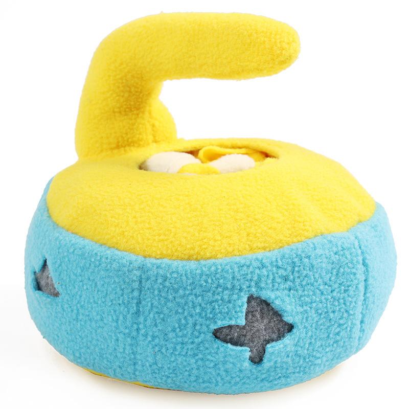 Интерактивные игрушки для собак Забавная игрушка для собак, издающая звуки Игрушка для жевания домашних животных, устойчивая к укусам Игрушка для собак в форме керлинга Игрушки для дрессировки щенков