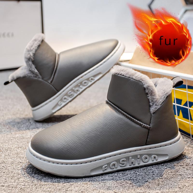 Парные зимние ботинки, новые зимние плюшевые теплые туфли на каблуке для мужчин, нескользящая платформа, мягкие, унисекс, износостойкие мужские ботильоны