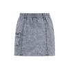 Li Ning Badfive Washed Elastic Waist Straight Casual Denim Skirt Women Skirts Gray ASKS158-1