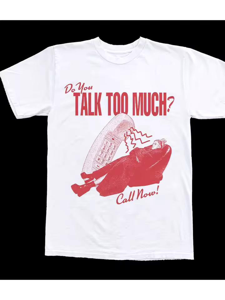 Renee Rapp Unisex Vintage T-Shirt | "Do You Like to Talk?" – Red & White Casual Crew Neck, Regular Fit, Suitable for All Seasons
