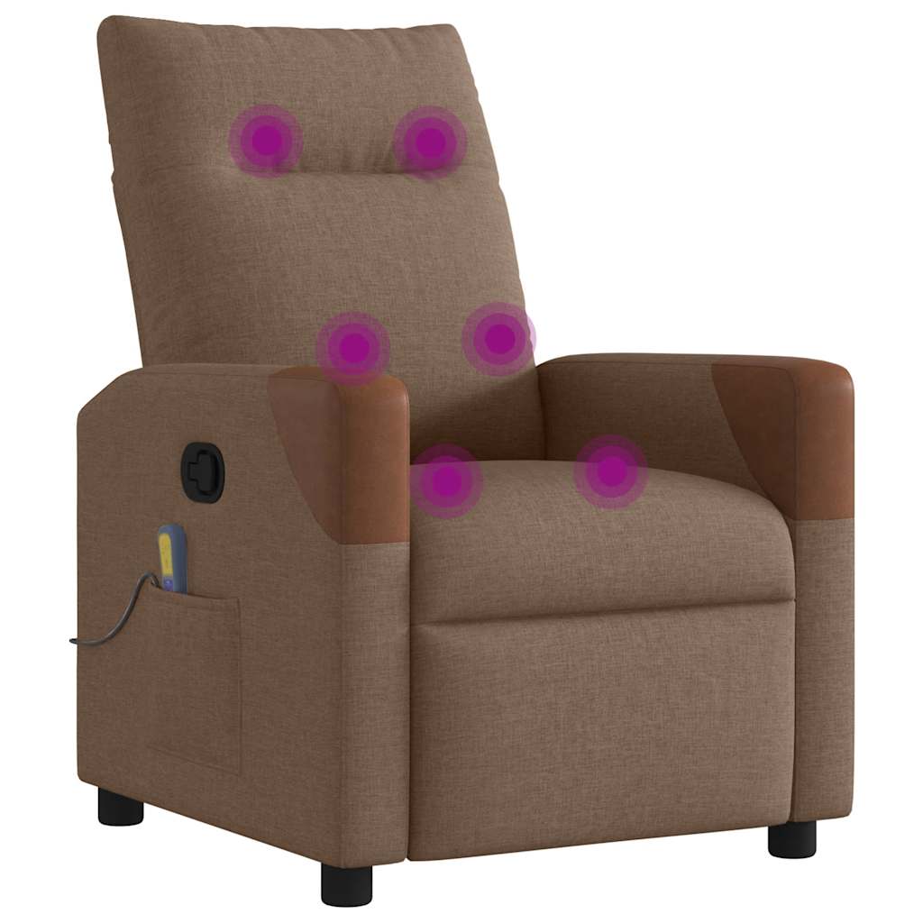 Massage Chair Brown Fabric