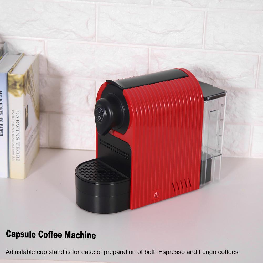 Капсульная кофемашина Nespresso, эспрессо-машина для горячих напитков, вспениватель молока(красный, )