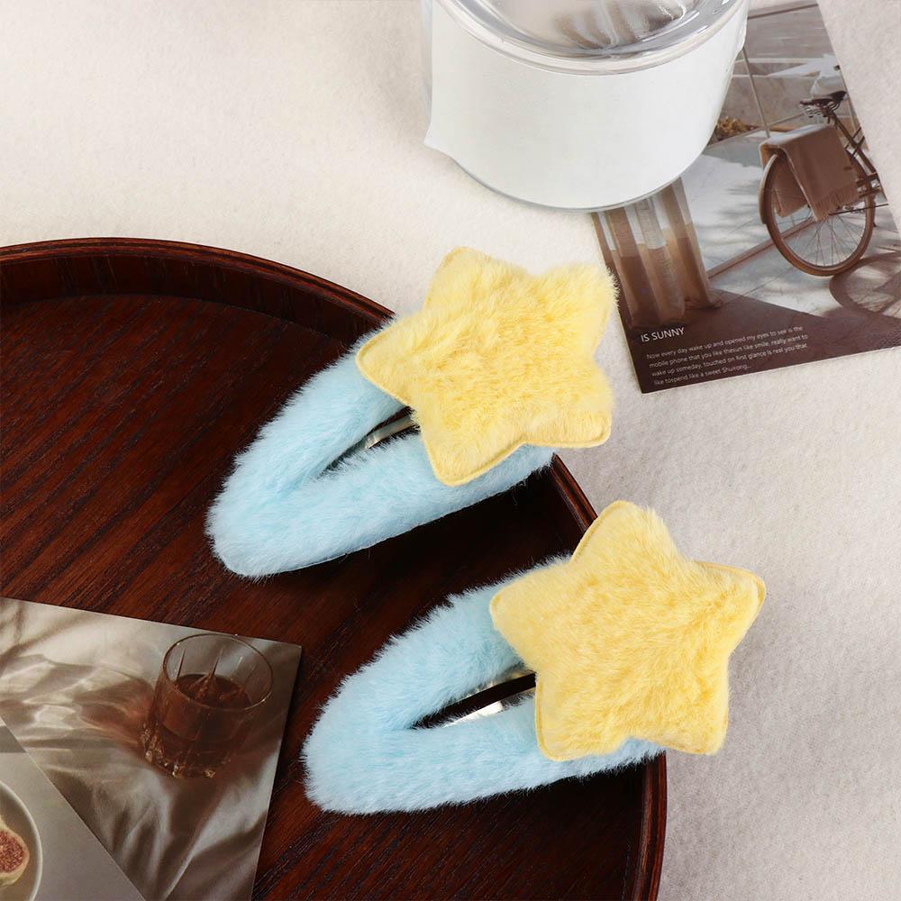 Аксессуары для волос, плюшевая заколка для волос со звездой, украшение, милые пушистые заколки, плюшевые заколки для волос BB, женские заколки