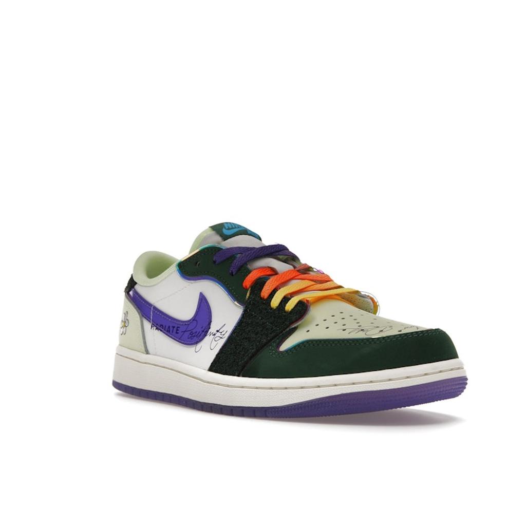 Кроссовки унисекс Air Jordan 1 Retro Low OG Doernbecher 2023 Green Gorge-Green Court-Purple FD9665-351