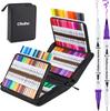 Ohuhu Art Marker Brush Watercolor Fude Fine Picture Coloring Storage Case Included of 120 Pen, Tip, Pen, Water-based, Type, Fude/Extra Brush, Vibrant,