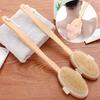 Long Handle Bristle Bath Back Brush Wet Dry Skin Body Exfoliating Scrubbers Natural Wooden Soft Brush Back Massage Shower Supply