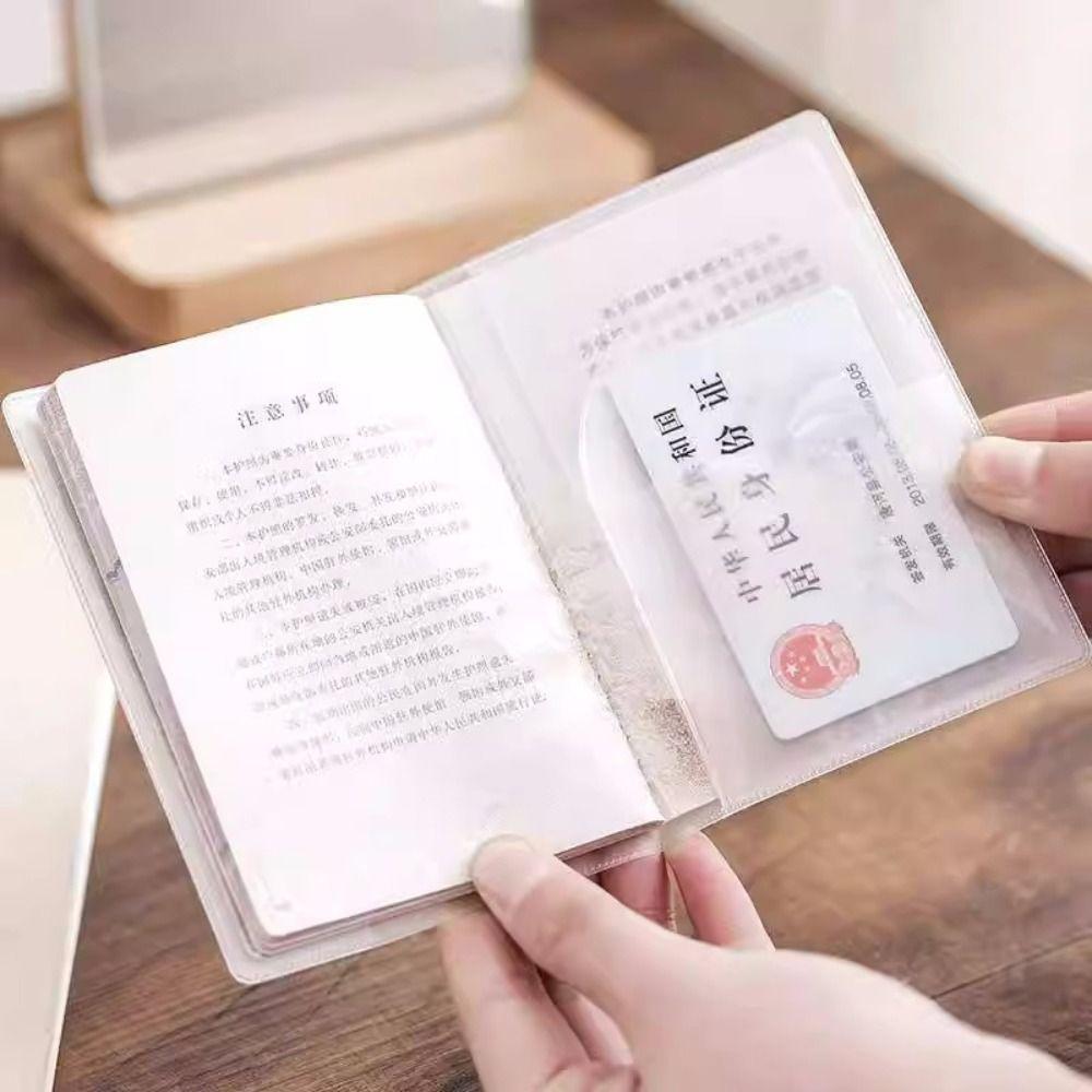 Portable Waterproof Passport Cover Simple Transparent Translucent ID Card Holder Multiple Card Slots PVC Passport Protector