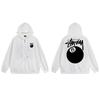 Unisex Hooded Zip-Up Sweatshirt Oversized Cotton Long Sleeve Casual Pullover
