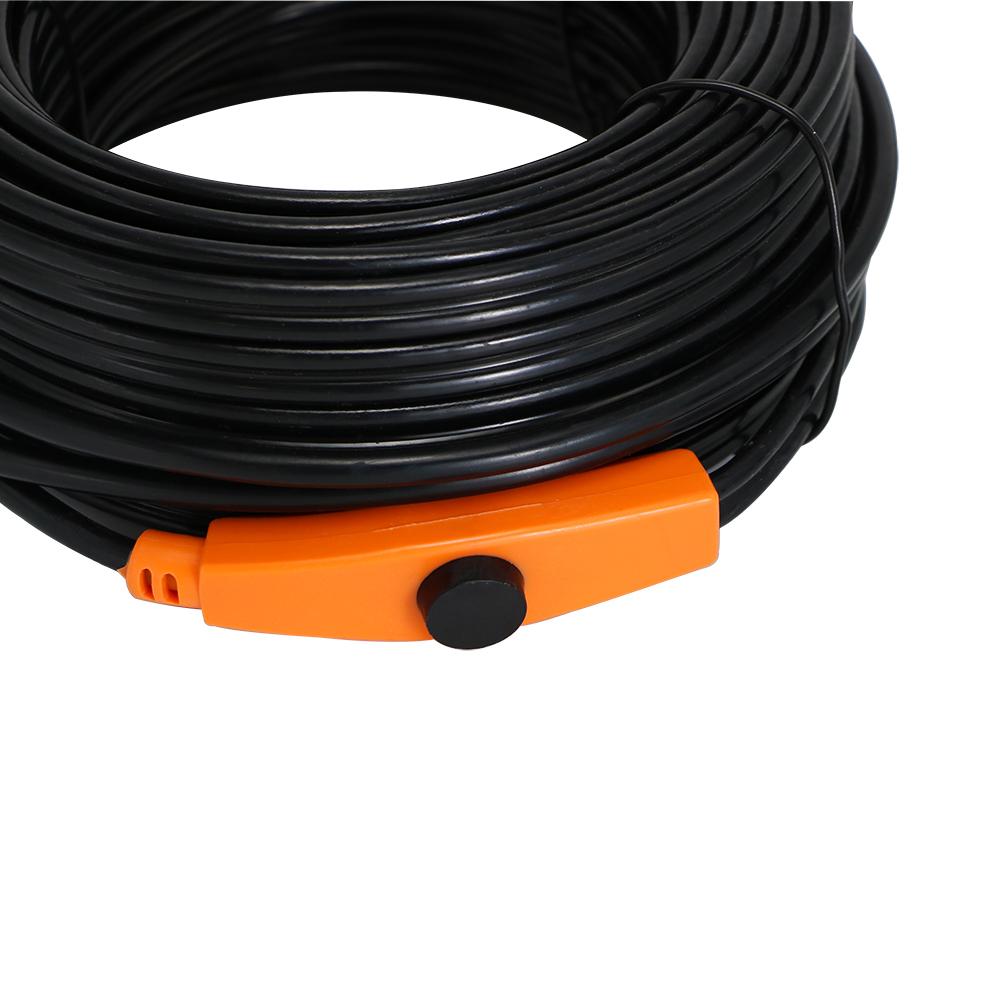 Саморегулирующийся нагревательный кабель для труб, 16 Вт/м, с защитой от замерзания и мини-регулятором температуры внутри теплого провода