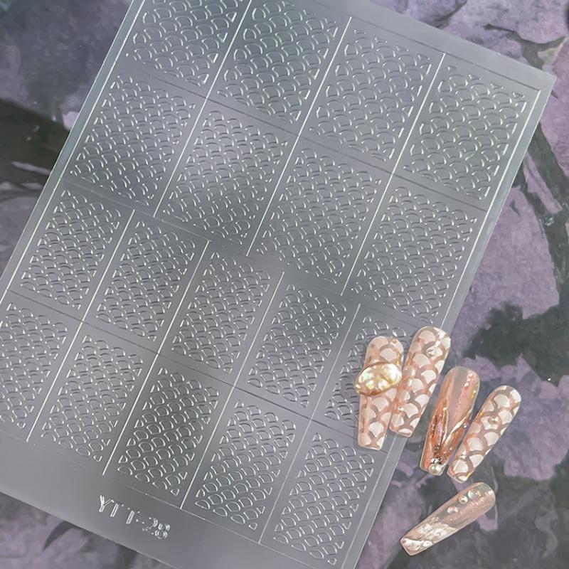 Simple Hollow French Nail Decals Transparent Spray-Painted Heart Butterfly Nail Art Stickers Fashion Manicure Decor