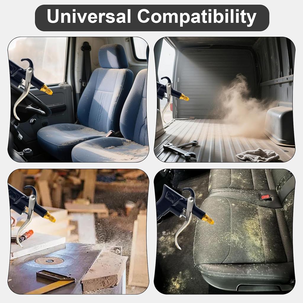 Air Blow Gun Kit Heavy Duty Air Seat Blow Gun Kit for Semi Truck with 16ft Long Pneumatic Pu Hose Blue
