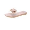 Korean Aesthetic Square Buckle Slides, Clear Strap Student Flip Flops, Summer Casual Sandals for Campus & Street Style
