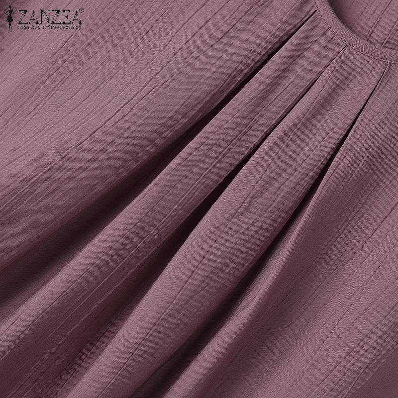 ZANZEA Женские повседневные летние майки без рукавов с круглым вырезом